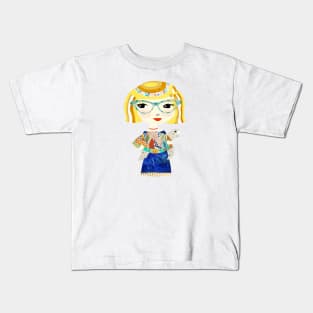 Girl with Sea Turtle/Harlow & Hoss Kids T-Shirt